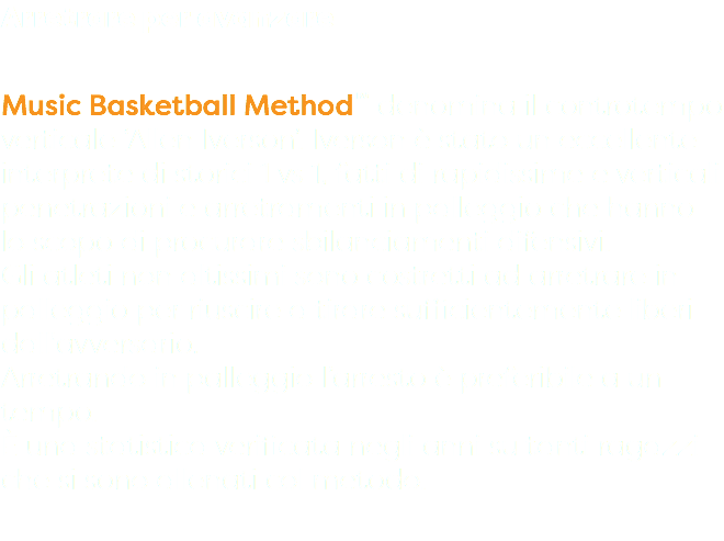 Arretrare per avanzare Music Basketball Method™ denomina il controtempo verticale ‘Allen Iverson’. Iverson è stato un eccellente interprete di storici 1 vs 1, fatti di rapidissime e verticali penetrazioni e arretramenti in palleggio che hanno lo scopo di procurare sbilanciamenti difensivi. Gli atleti non altissimi sono costretti ad arretrare in palleggio per riuscire a tirare sufficientemente liberi dall'avversario. Arretrando in palleggio l’arresto è preferibile a un tempo.  È una statistica verificata negli anni su tanti ragazzi che si sono allenati col metodo.